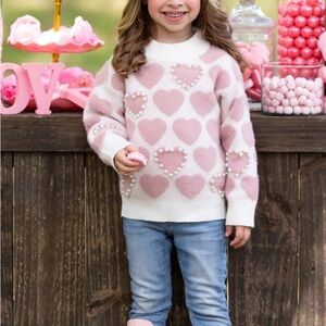 Charming Heart and Pearl Sweater